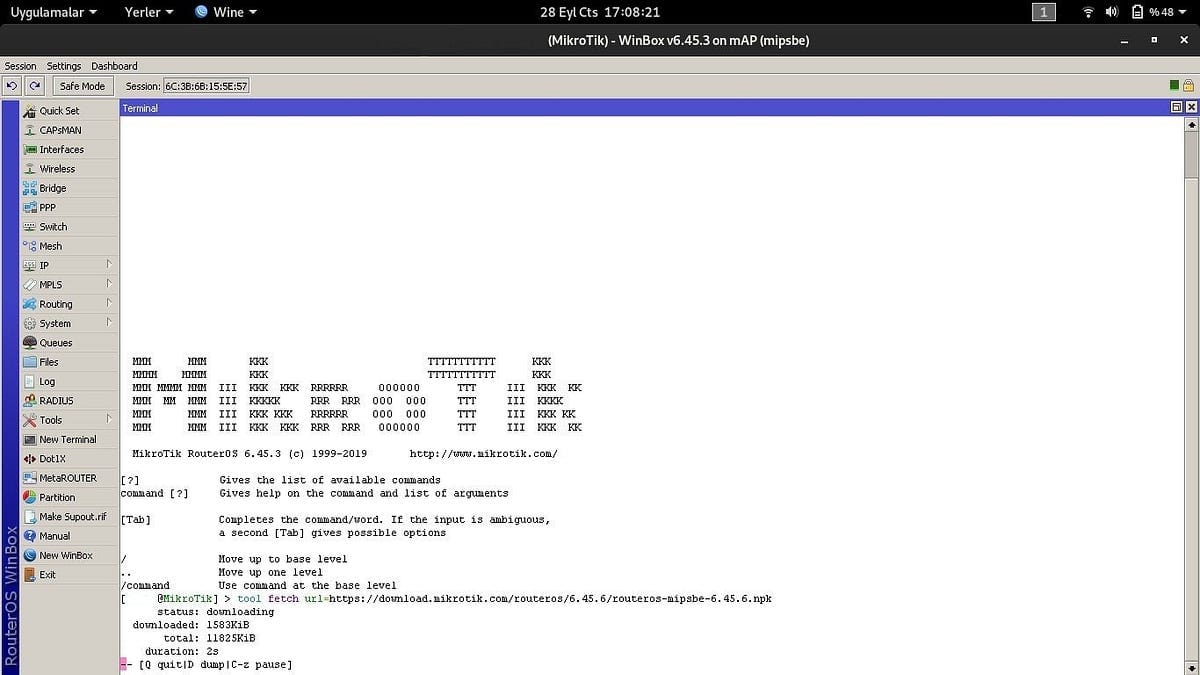 Mikrotik Router’a internetten dosya indirme